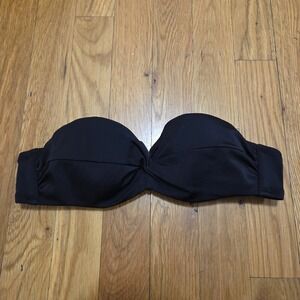 Victoria's Secret Womens Minimalist Bandeau Swim Bikini Top Black 32A
